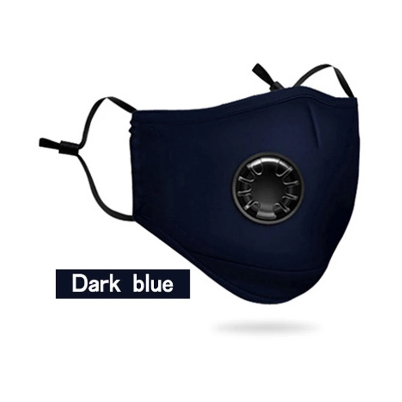 Dark blue Противопылезащитный намордник для лица пылезащитный Антибактериальный моющийся многоразовый противогаз EK-New - Цвет: Dark blue