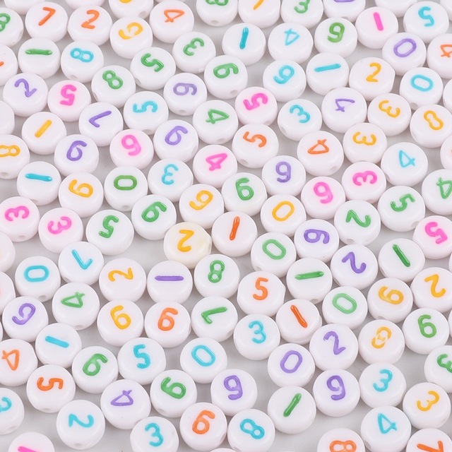 Round Mix Color Acrylic Letter Beads for Jewelry Making Kid Diy Material Loose Spacer 4*7mm