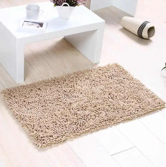 Light tan Сплошной цвет впитывающий влагу коврик 40*60 см 60*90 см утолщаются синельный банный коврик для ванной ковер для гостиной ковер - Цвет: Light tan
