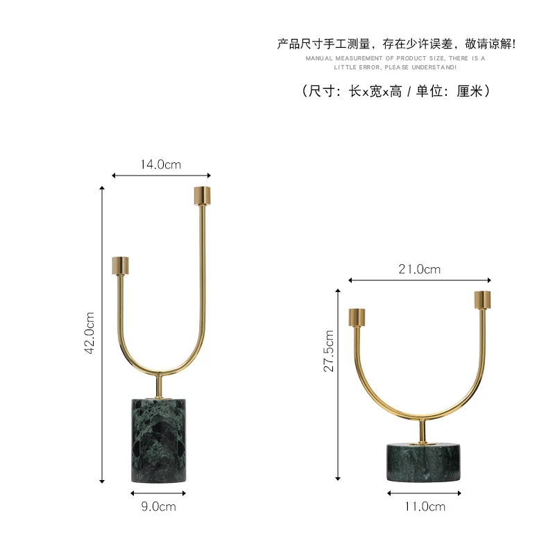 Simple Modern Candle Holder Marble Stainless Candlestick Bougeoir Argent Luxury Retro Iron Gold Home DecorationsFF80C5