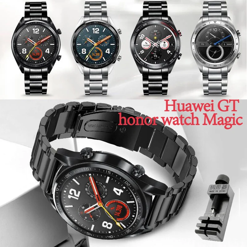 Для huawei gt honor watch Волшебный ремень ремешок 22 мм спортивные из нержавеющей стали