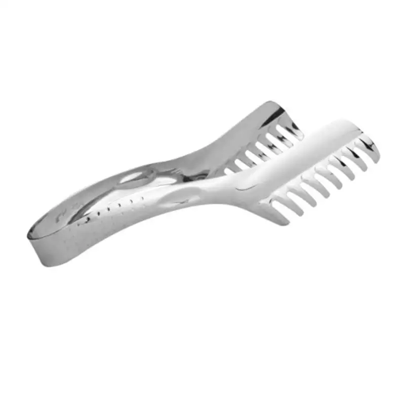 

Stainless Steel Food Tong Comb Shaped Food Clip Food Cake BBQ Clip Kitchen Supplies Silver