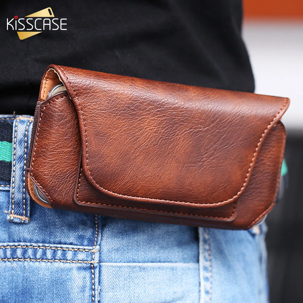 Ретро чехол для телефона KISSCASE из искусственной кожи с зажимом на талию чехлы 5