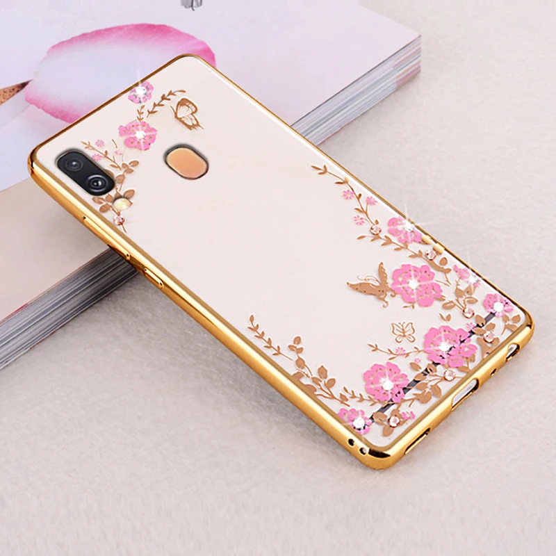 YueTuo Etui, coque, чехол, чехол для samsung Galaxy A40 A10 A20 A30 Прозрачный задний мягкий Алмазный силиконовый чехол для телефона