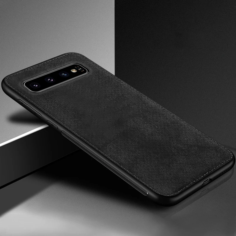 Black Роскошный Магнитный тканевый чехол для samsung Galaxy S8 S9 S10 Plus Note 8 Note 9 ультратонкий тканевый Мягкий силиконовый чехол s - Цвет: Black