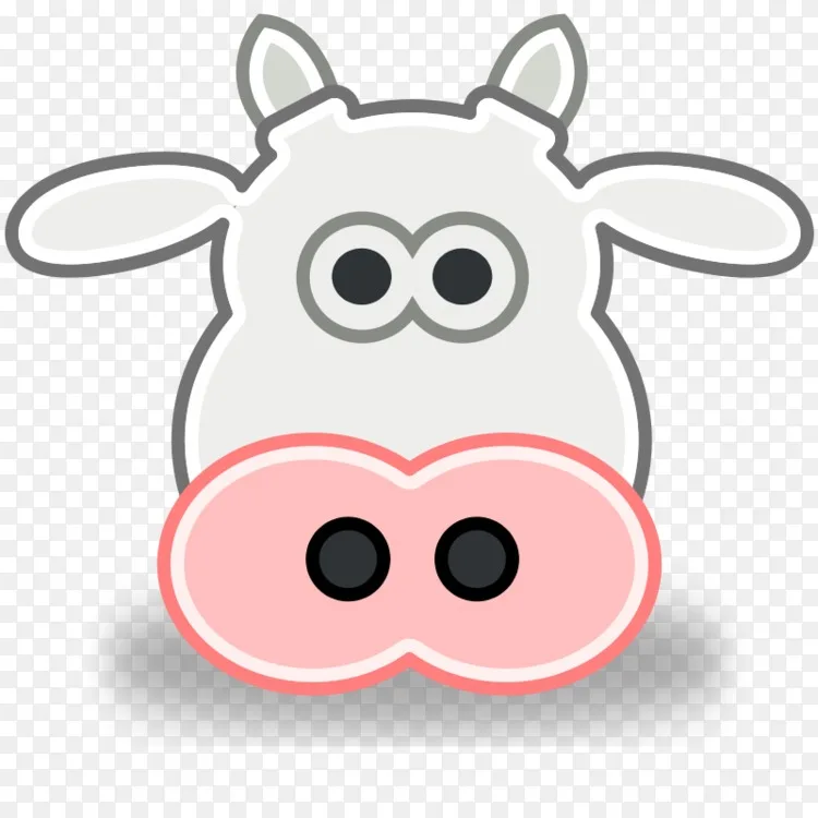 肉牛乳牛动画剪贴画-牛头轮廓