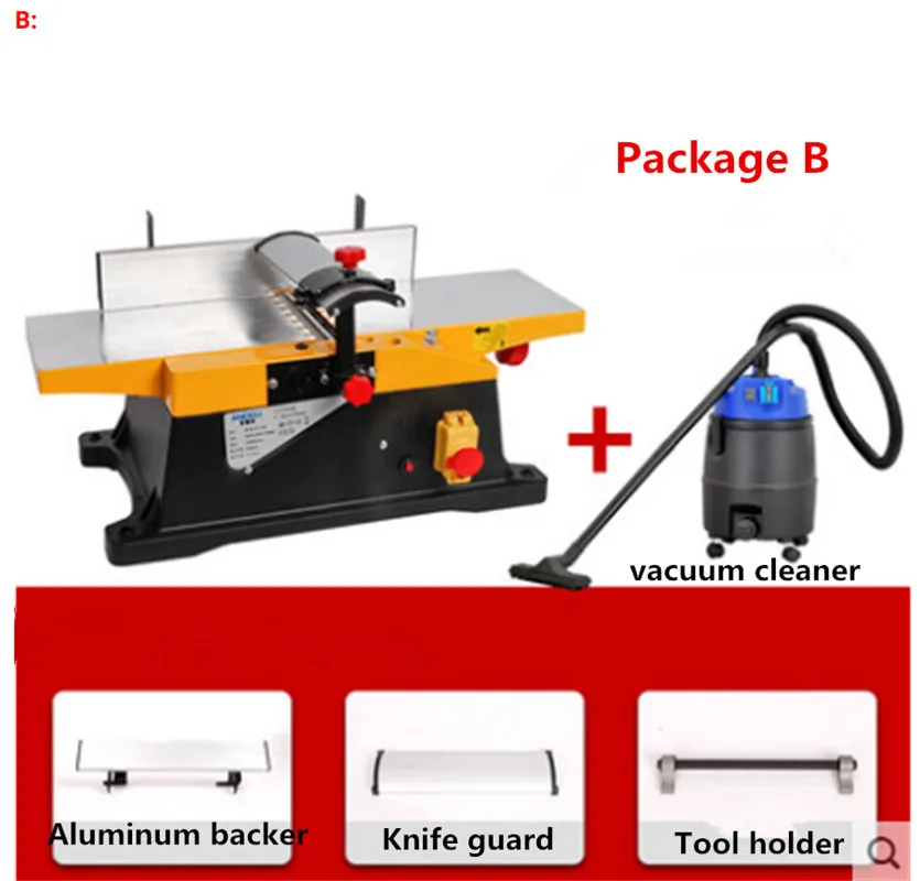 Многофункциональный деревообрабатывающий строгальный станок Настольный деревообрабатывающий строгальный станок бытовой электрический инструмент небольшой строгальный станок Настольный строгальный станок - Цвет: B