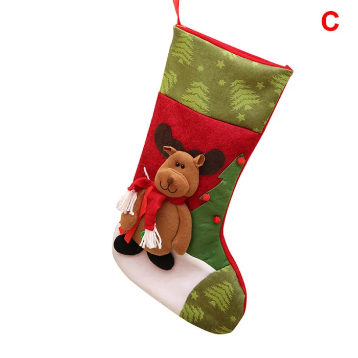 Christmas Stockings Sock Candy Gift Bag Xmas Tree Hanging Decoration for Holiday Party DIN889
