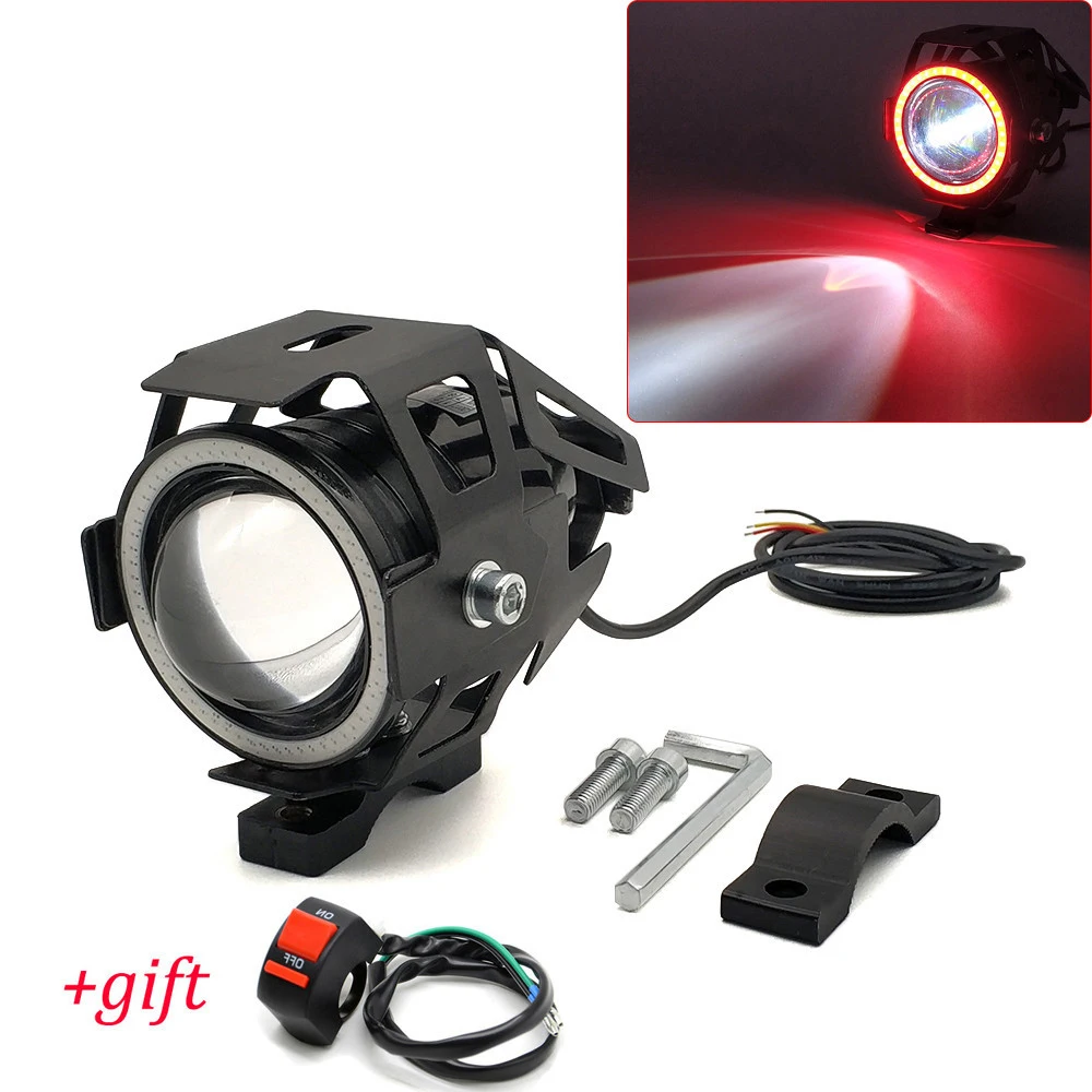 U7 LED Light Motorcycle Angel Eyes Headlight Spotlights Auxiliary Bright Fog For Kawasaki VERSYS 650 ZG1000 ZRX 1100 1200 |