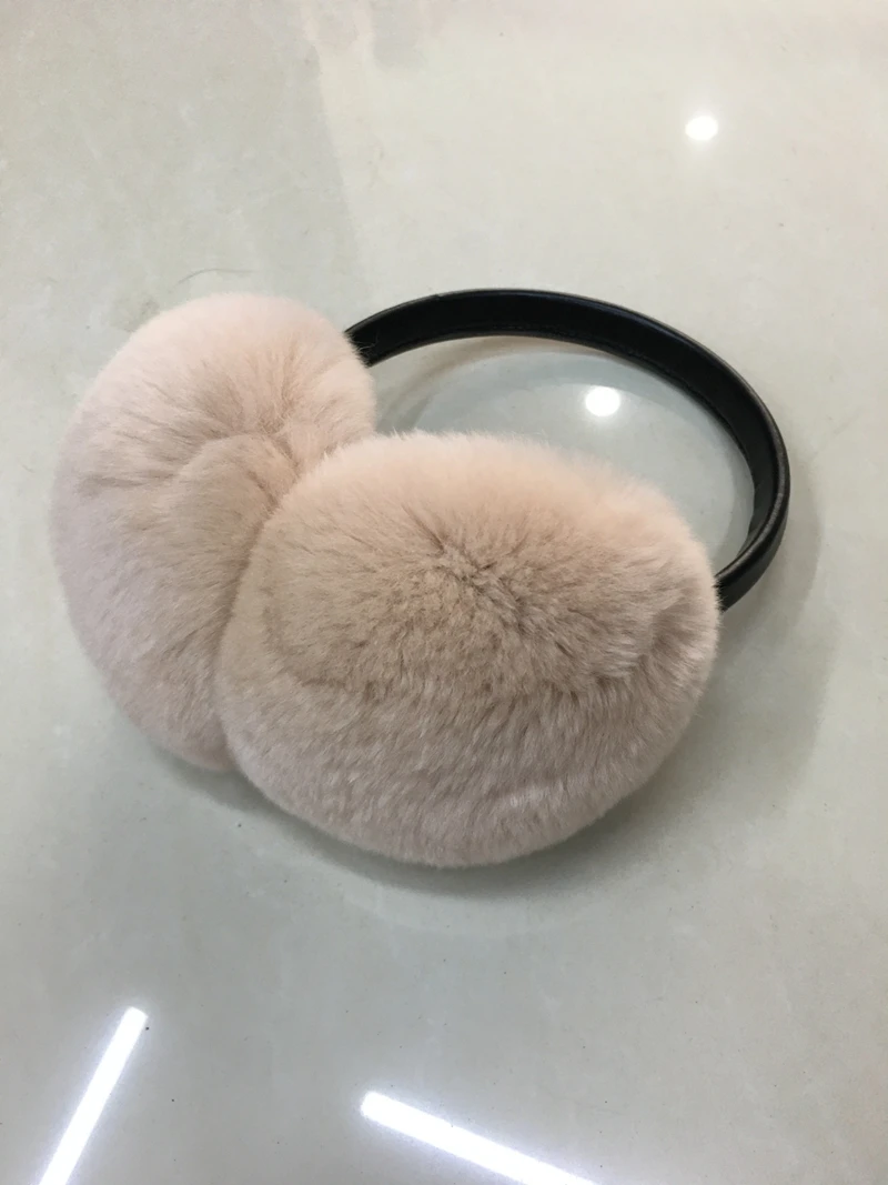 Women Russia Winter 100% Natural Rex Rabbit Fur Earmuff Men Warm Fashion Real Fur Earmuffs Kids Fur Ear Cover Girl's Earlap (4)