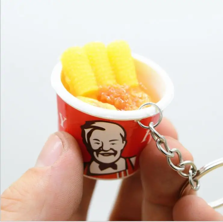 Креативная имитация KFC kfc семейное ведро еда брелок для мужчин и женщин детская
