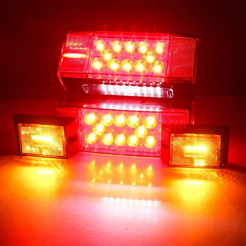 12V Led низкий профиль лодка прицеп задние фонари светильник комплект