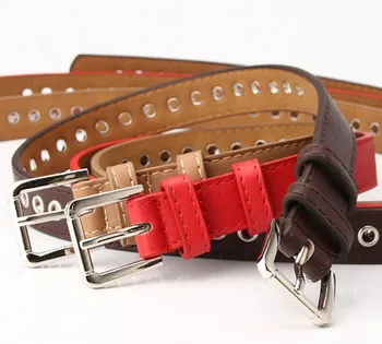 

2020 new metal whole gas eye belt ladies belt free punching Korean wild fashion hollow decorative belt