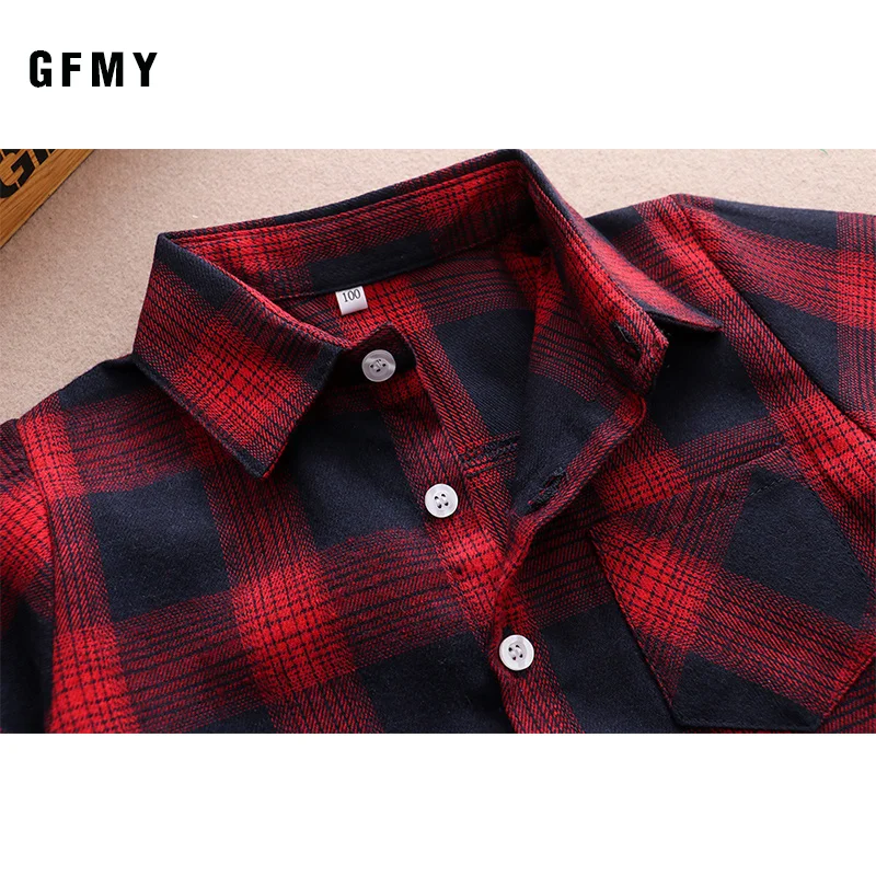 Boys and Girls British Plaid Shirts Kids School Blouse Red Tops 12 Years
