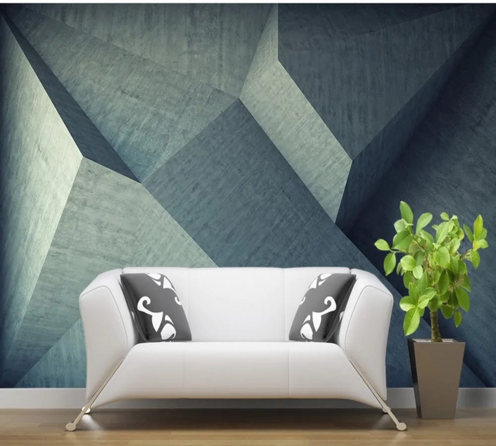 

Drop Shipping Nordic Wind Creative Geometric Pattern Frameless Painting Custom Mural 3d Livingroom Light Green Color
