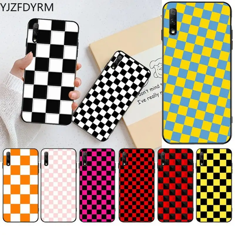 

YJZFDYRM Checkerboard Checkered Phone Case for Huawei Honor 30 20 10 9 8 8x 8c v30 Lite view pro