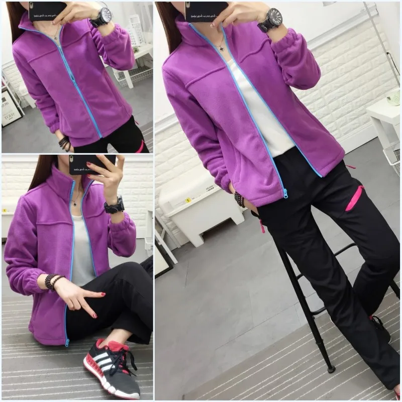 Autumn And Winter Outdoor Fleece Polar Fleece Jacket Women's MEN'S Cardigan Thick Warm Double-sided Plush Tops Raincoat Jacket I