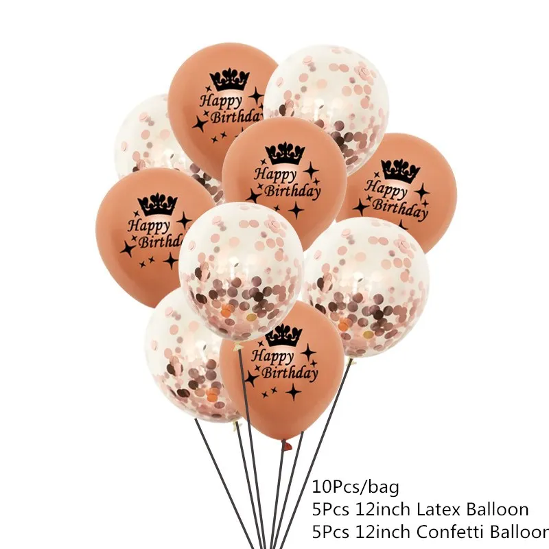 10Pcs Chicinlife Rosegold 30th День рождения номер фольги шар соломы попкорн коробка для взрослых 30 лет День рождения Юбилей поставки - Цвет: 10Pcs