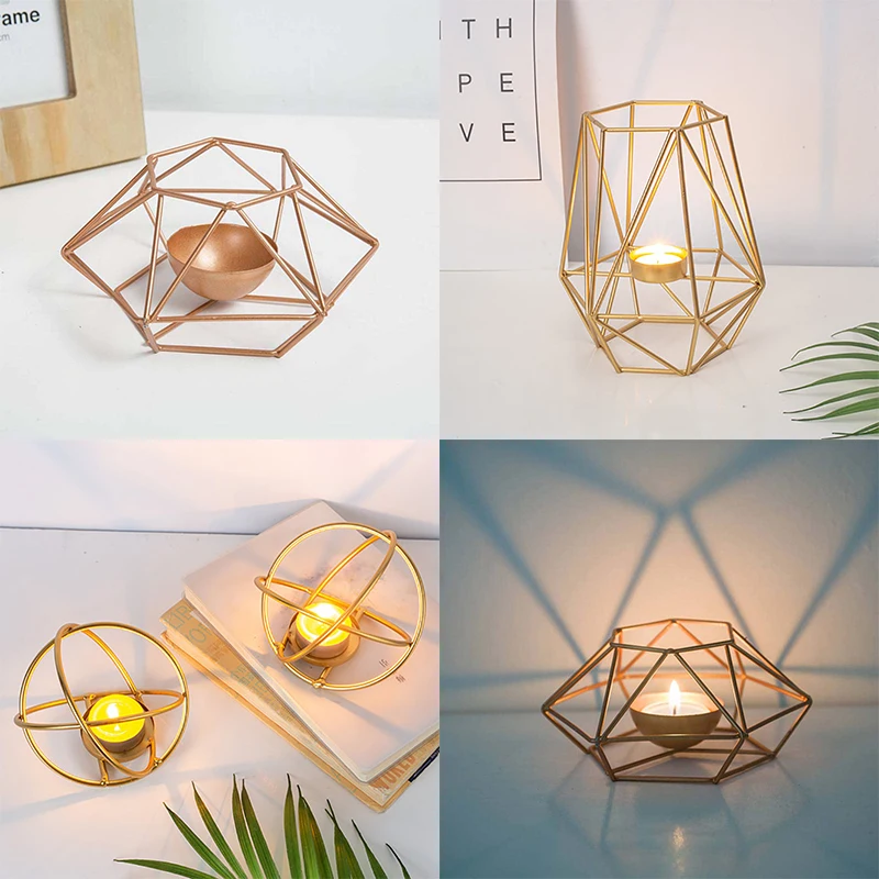 Christmas Decoration Geometric Iron Wall Sconce Candlestick Ornament Wall Sconce Matching Unisex Wedding Home Decoration Gift t