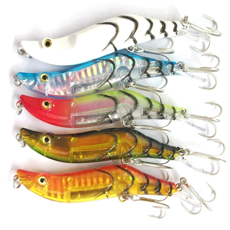 

Artificial Crystal 3D Shrimp Hard Plastic Lure With Treple Hook Slowing Sinking Bait 15g 9cm