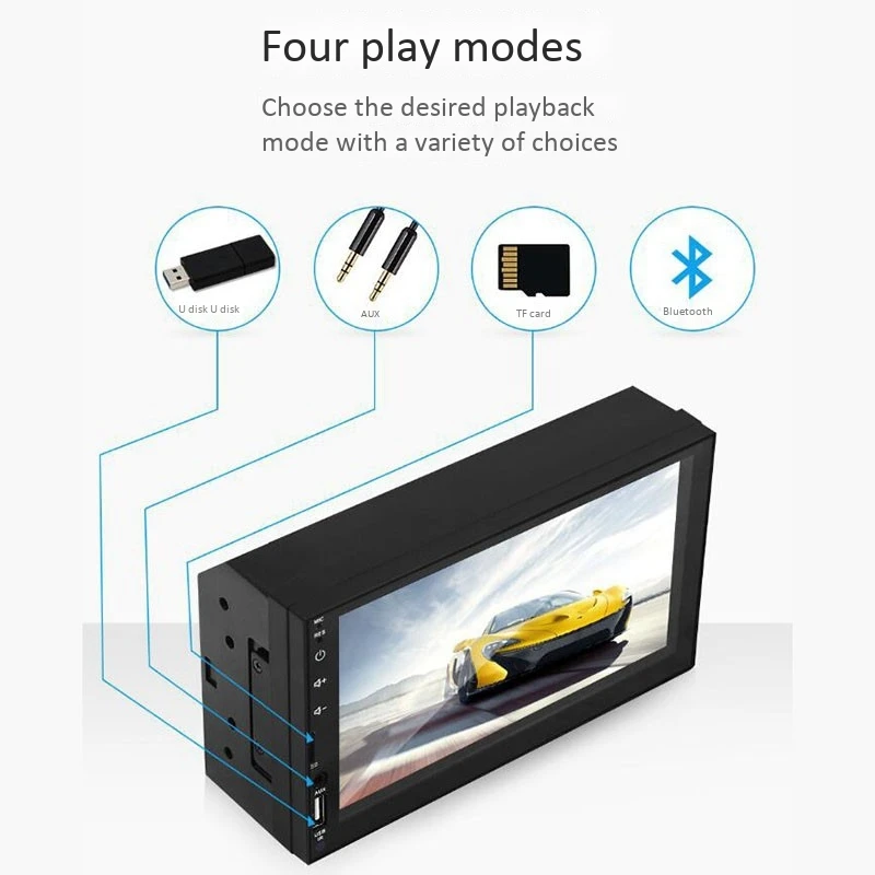 2 Din автомагнитола 7 дюймов HD пресс-экран плеер Android Авто Carplay мультимедиа MP5 FM/USB/AUX/Bluetooth автомобильный аудио для камеры заднего вида