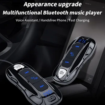 

Car Handsfree Bluetooth 5.0 FM Transmitter MP3 Player Dual USB Car Charger Support U Disk Playback Music Play FM modulator
