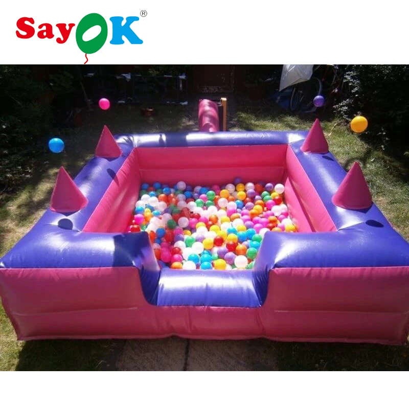 piscina de aire inflable de pvc sayok con soplador de aire pelota de piscina inflable para ninos sin pelota