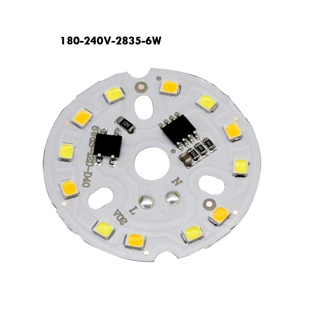 

10Pcs High Quality 6W LED Bulb Patch Lamp SMD Plate Circular Module Light Source Plate For Bulb Light white/warm white