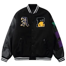 

FAKUNTN Baseball Jackets Hip HopCoats Varsity Jacket Men Streetwear Embroidered Letters Bomber Jacket Harajuku Loose