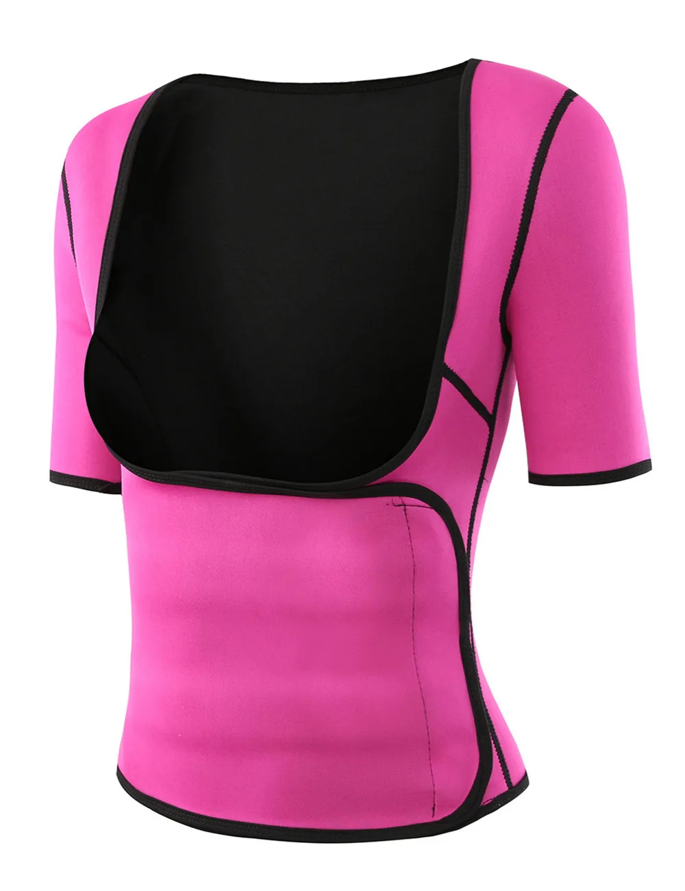 Thickness Neoprene Thermal Women U Shaper Low Cut Shaper Top Push Up Tummy Belly Slimmer Short Sleeve Women Body Shaper