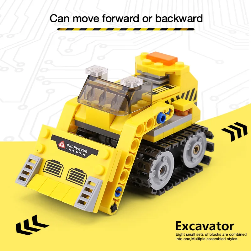 DHL 13002 экскаватор техника 8 в 1 игрушки гигантский экскаватор строительные блоки кирпичи Модель Дети Рождественские игрушки, подарки