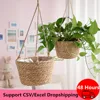 Jardin plante stockage panier Jute corde suspendus planteur tissé intérieur extérieur support de Pot de fleur macramé plante cintres décor à la maison ► Photo 1/6