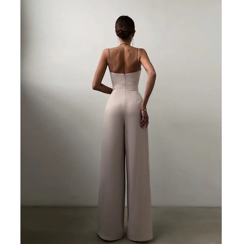 Summer Women's New Temperament Tight-fitting Sleeveless Sling Jumpsuit Black Sling High Waist Mopping Floor Minimalist Jumpsuit