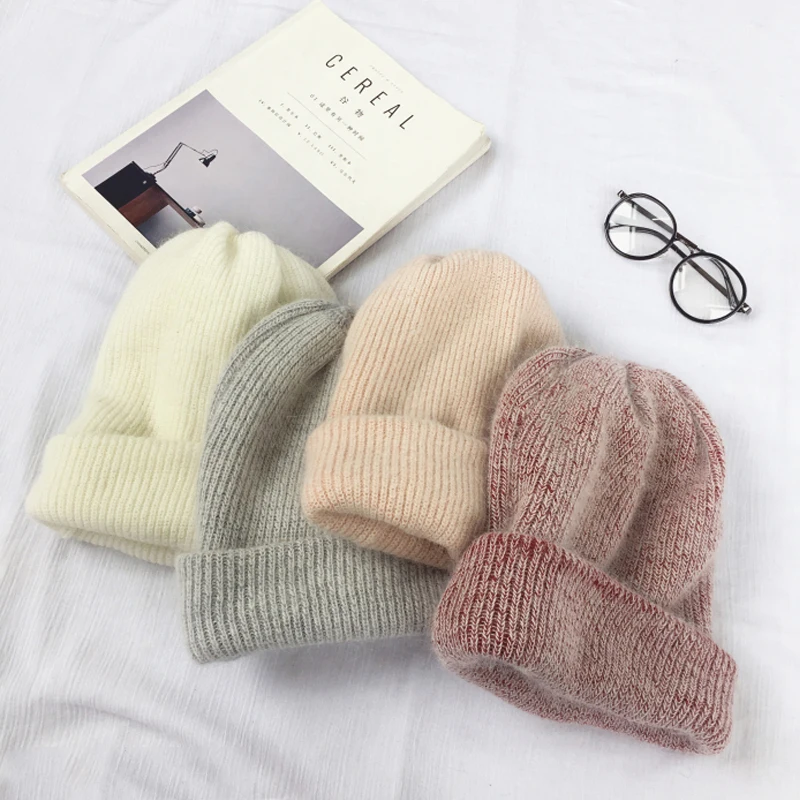 Зимние шапки для женщин Шапка бини шапка из кроличьего меха женская зимние