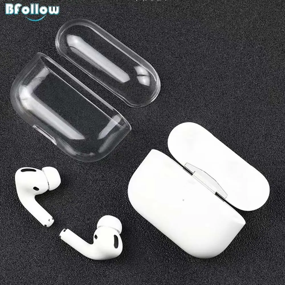 

BFOLLOW Transparent Silicone Case For AirPods Pro 2019 Soft TPU Protective Cover 1:1Bluetooth Headphone Shockproof with Keychain