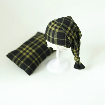 1hat 1pillow Реквизит для фотосъемки новорожденных; детские клетчатые обертывания; шапки и подушки; милый мягкий комплект для фотосъемки; аксессуары для студийной фотосъемки; реквизит для фотосъемки - Цвет: 1hat 1pillow