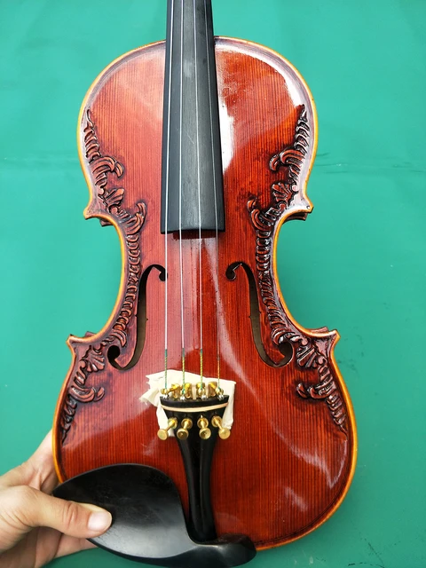 NAOMI 4/4 Full Size Stradivarius Violin Vintage Baroque Violin Handmade TOP  Spruce Back Flamed Maple Concert Level Fiddle