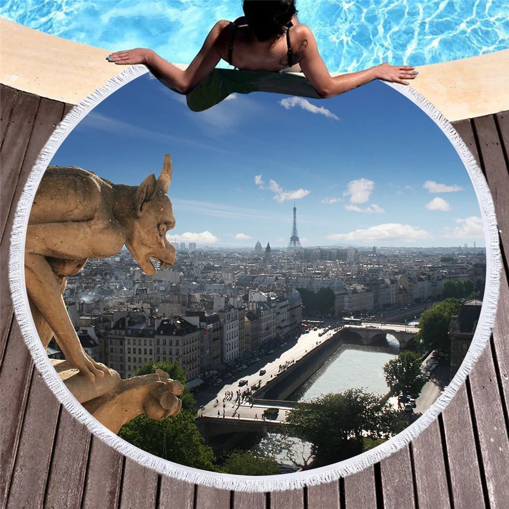 3D печатные живописные пятна микрофибра круглый пляжное полотенце для взрослых