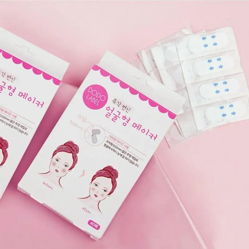 

40Pcs/Set Effective Breathable Tighten Comfortable Label Lift Up Fast Chin Adhesive Tape Face Lift V-Shape Face Makeup Tools