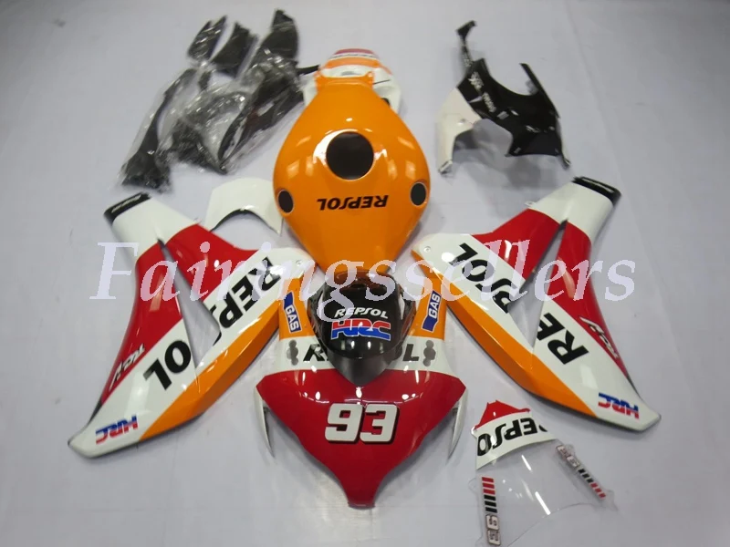 Light Orange Инъекций ABS Полный обтекатели комплект Подходит для HONDA CBR1000RR 2008 2009 2010 2011 CBR1000RR 08-11 CBR1000 обтекатель света оранжевый - Цвет: Light Orange