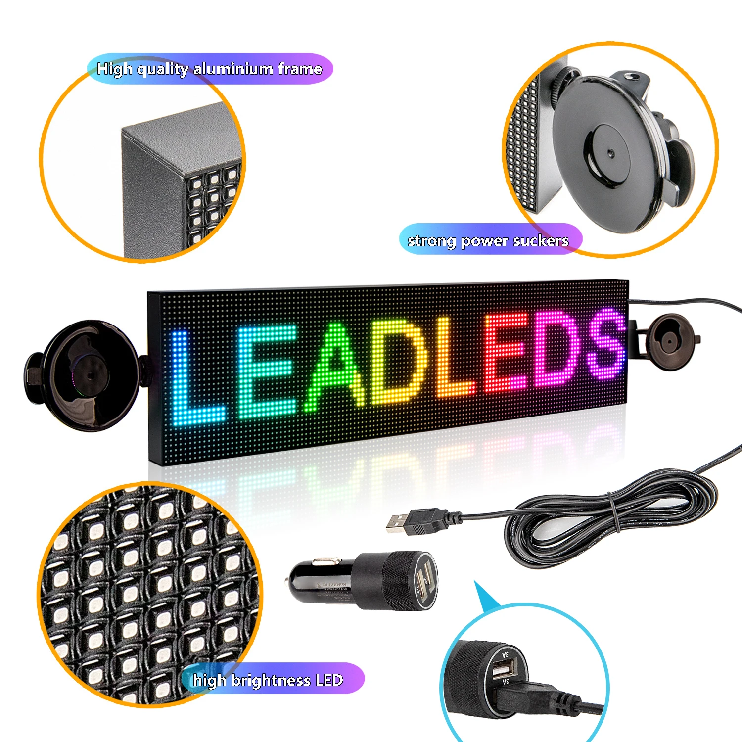 Leadleds 12 Fuß elektronische LED-Tickerband-Anzeigetafel für den Auße