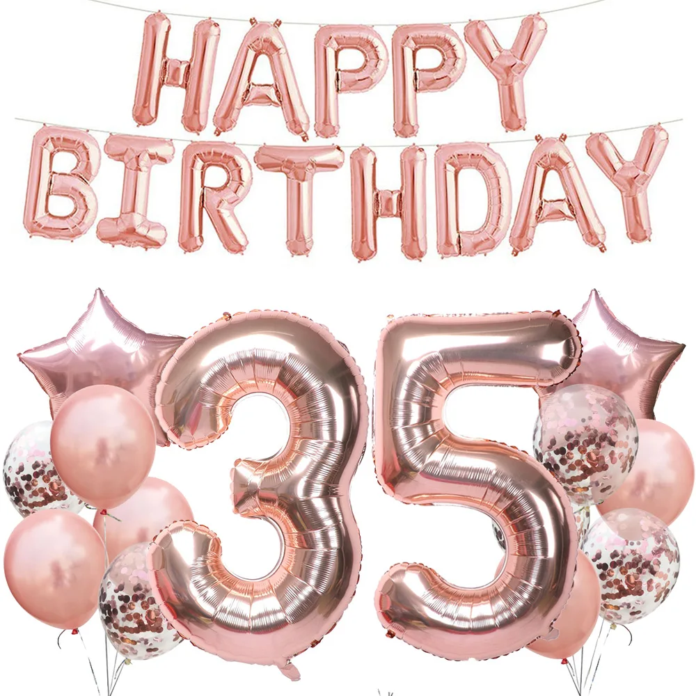 Amawill, розовое золото, для взрослых, 50 лет, с днем рождения, фольга, шар, день рождения, вечеринка, украшения, 50 лет, юбилей, принадлежности, 75D - Цвет: No.41