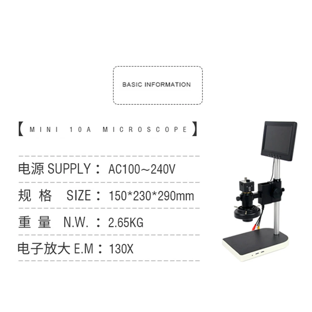 

TBK 10A 10-130X Professional Microscope Electronic Display Amplification Magnifier for Iphone BGA CPU Motherboard Repair Mini