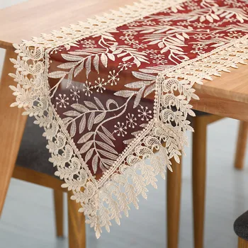 

Home Decor Table Runner Lace Embroidered Table Desk Bed Runner Home Hotel Wedding Party Banquet Decoration