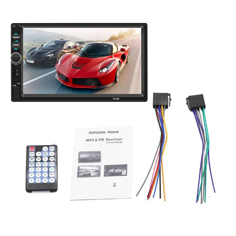 Автомобильный плеер 7018B Bluetooth Mp5 аудио и видео Mp4 карта U диск Fm радио чтения выход #