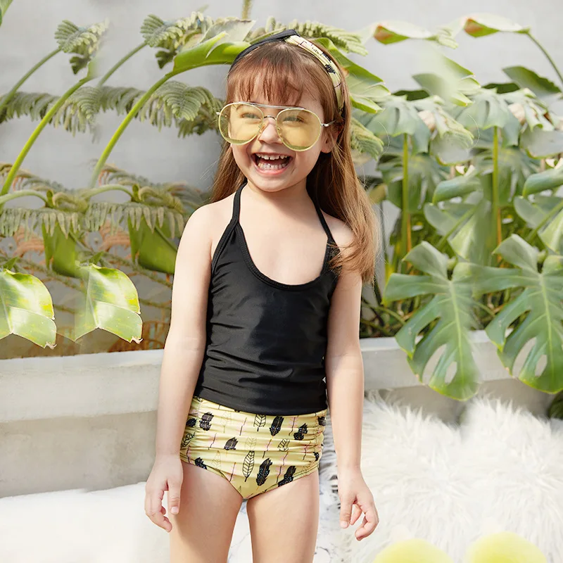 

2020 New Style Bikini GIRL'S Swimsuit Baby Cute Printed Europe And America Children's Comfortable Soft Hot Springs Tour Bathing