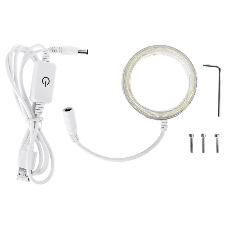 

60 LED Adjustable Ring Light for STEREO ZOOM Microscope Shadowless Lamp USB Plug