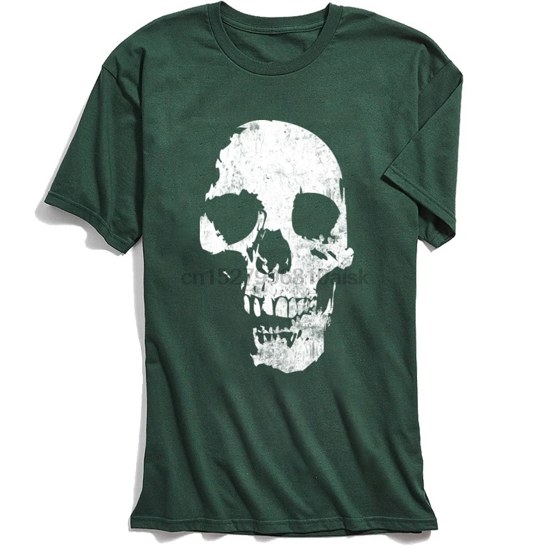 Grunge Skull T-shirt 100% Cotton T Shirt for Men Short Sleeve Summer Tops TShirt Latest Fall Crew Neck Tshirts Groups |