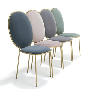 

Ins Iron Light Luxury Dining Chair Restaurant Ready Theme Stool Adult Chair To Work In An Office Chair Solo Flannelette Chair