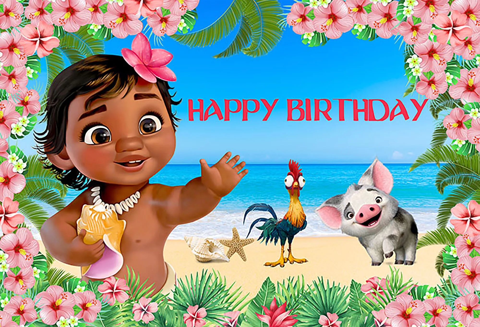 GFUITRR Baby Moana фон для фотосъемки девочек день рождения фото фон виниловый фото стенд реквизит